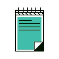 notepad stationery icon isolated design vector