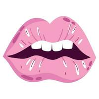 female mouth lips icon isolated vector