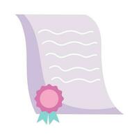 Certificate of Achievement Success icon isolated vector