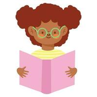 Cute child smiling while holding a book icon isolated vector