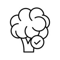 fresh vegetable broccoli line isolated icon vector