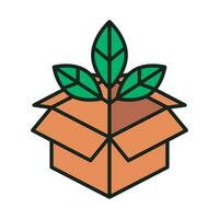 ecological tree in box icon isolated vector