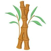 bambú árbol y hoja icono aislado vector