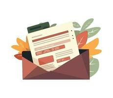 Modern business sends e-mail symbolizing communication identity. vector