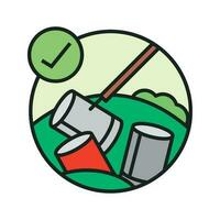 picking up garbage icon isolated vector