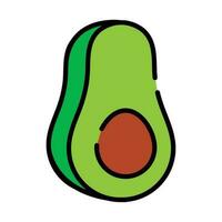 slice avocado icon isolated design vector