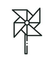 pinwheel toy line isolated icon design vector