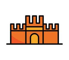 arena castillo icono aislado diseño vector