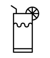 cocktail drink line icon isolated vector