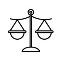 justice scale line icon isolated design vector