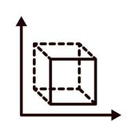 geometría cubo matemáticas línea icono aislado vector