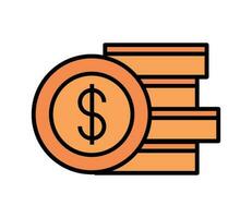 stack of coins money icon isolated vector