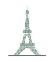 Famous landmark eiffel tower icon isolated vector