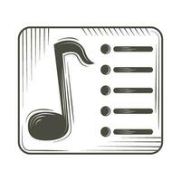 note music icon isolated design vector