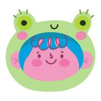 Cheerful cartoon character smiling with joy icon isolated vector