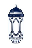 eid mubarak lantern religious celebration icon isolated vector