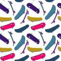 Hand-drawn seamless pattern for skateboarding. The texture of the skate background. Illustration of doodles for skateboarding. Vector seamless repeating pattern. Printing on textiles and paper