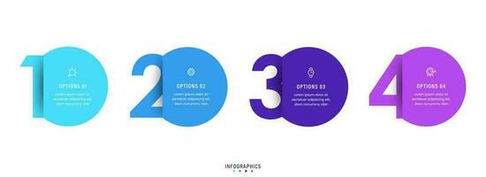 Vector Infographic label design template with icons and 4 options or steps. Can be used for process diagram, presentations, workflow layout, banner, flow chart, info graph.