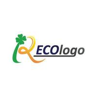 logotipos de la ecología de la hoja del árbol verde vector