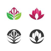 Stylized lotus flower icon vector background