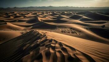 Tranquil scene Majestic sand dunes ripple in arid African heat generated by AI photo