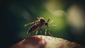 The bee yellow wings pollinate the fragility of nature beauty generated by AI photo