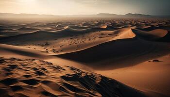 Tranquil scene Majestic sand dunes ripple in arid African heat generated by AI photo