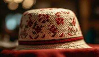 indígena elegancia tejido dentro tradicional ropa, un celebracion de culturas generado por ai foto