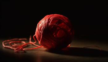 A colorful ball of wool, rolled up with skill and creativity generated by AI photo