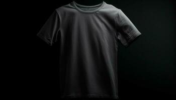 moderno hombres negro t camisa con elegante diseño en antecedentes generado por ai foto