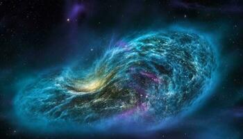 Exploding supernova creates abstract star field in deep space generated by AI photo