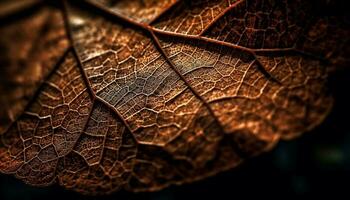 Vibrant autumn leaf veins showcase beauty in nature organic growth generated by AI photo