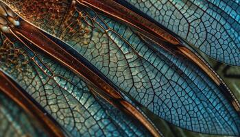 The butterfly vibrant wings showcase the beauty in nature design generated by AI photo