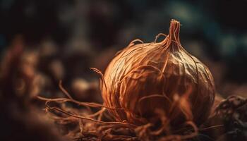 Fresco orgánico ajo, un sano ingrediente para gastrónomo Cocinando generado por ai foto