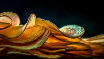 Freshness in nature Macro view of yellow flower petal generated by AI photo