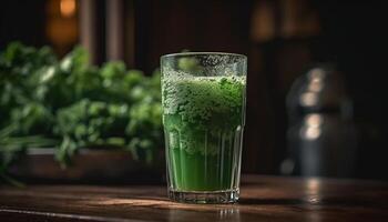 A refreshing mojito cocktail with mint leaf and citrus fruit generated by AI photo