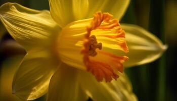 Vibrant yellow daisy in a meadow, a symbol of fragility generated by AI photo