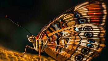 The fragile beauty of a multi colored butterfly spotted wings generated by AI photo