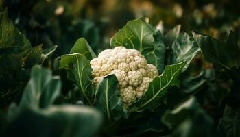 Fresh organic cauliflower, a healthy vegetarian ingredient for gourmet salads generated by AI photo