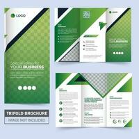 Creative trifold business brochure with modern gradient vector