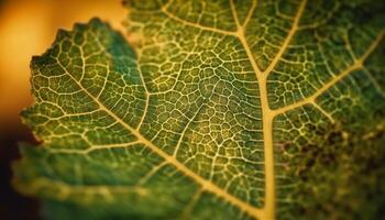 The leaf vein striped pattern creates an abstract organic backdrop generated by AI photo