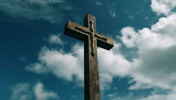el cruz, un símbolo de sacrificio y perdón en cristiandad generado por ai foto