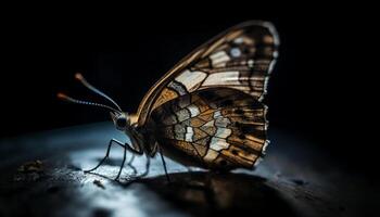 The fragile beauty of a multi colored butterfly in nature elegance generated by AI photo