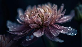 Vibrant purple wildflower in dewy meadow, beauty in nature generated by AI photo