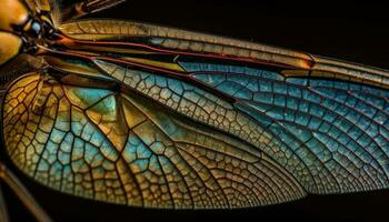 el vibrante mariposa multi de colores alas reflejar en el vaso generado por ai foto
