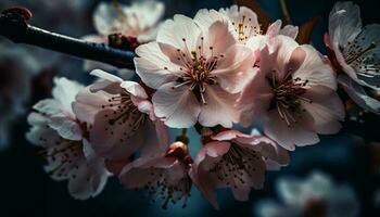 Vibrant cherry blossom bouquet in bloom, showcasing Japanese culture beauty generated by AI photo