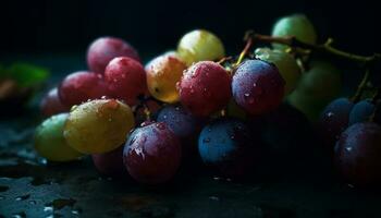 Juicy blueberry bowl, a sweet and healthy summer refreshment snack generated by AI photo