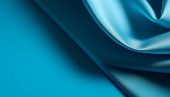 Smooth blue wave pattern creates futuristic elegance in digital illustration generated by AI photo