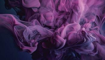 Abstract ink flowing in smooth waves, creating vibrant underwater fantasy generated by AI photo