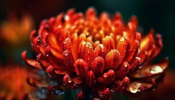 A dewy gerbera daisy in vibrant green meadow, beauty in nature generated by AI photo